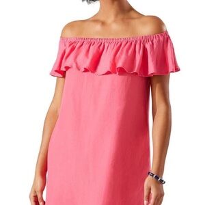 Tommy Bahama Off-Shoulder Coral Dress/Swim Cover-Up